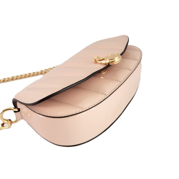 Michael Kors Mila Small Convertible Crossbody Quilted Bag Patent Powder Blush - Picture 7 of 8